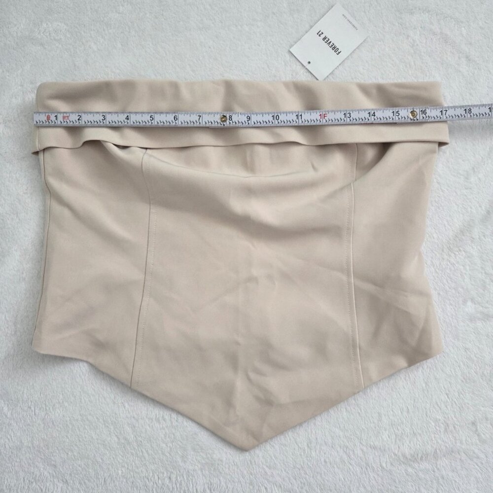 Forever 21 V‎ Hem Strapless Tube Top Large NWT Beige Champagne Y2K Old Money - Picture 10 of 13